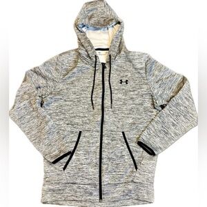 ✨Under Armour Black and Grey Zip Up Hoodie Fleece Sweater Size Small